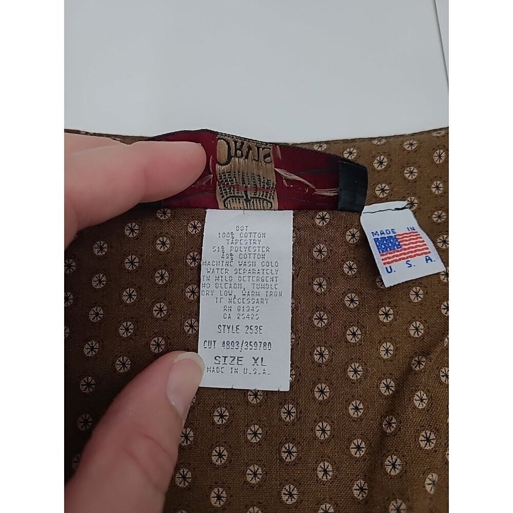 Vintage Orvis Vest Women's Size XL Tapestry Angles Christmas Holiday Made in USA - Picture 5 of 5